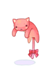 Pink Drooping Kitty