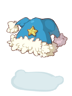 Twin Pom Blue Santa Hat